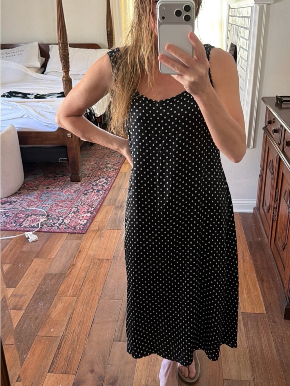 Ciao Lucia Black Polka Dot Midi Dress